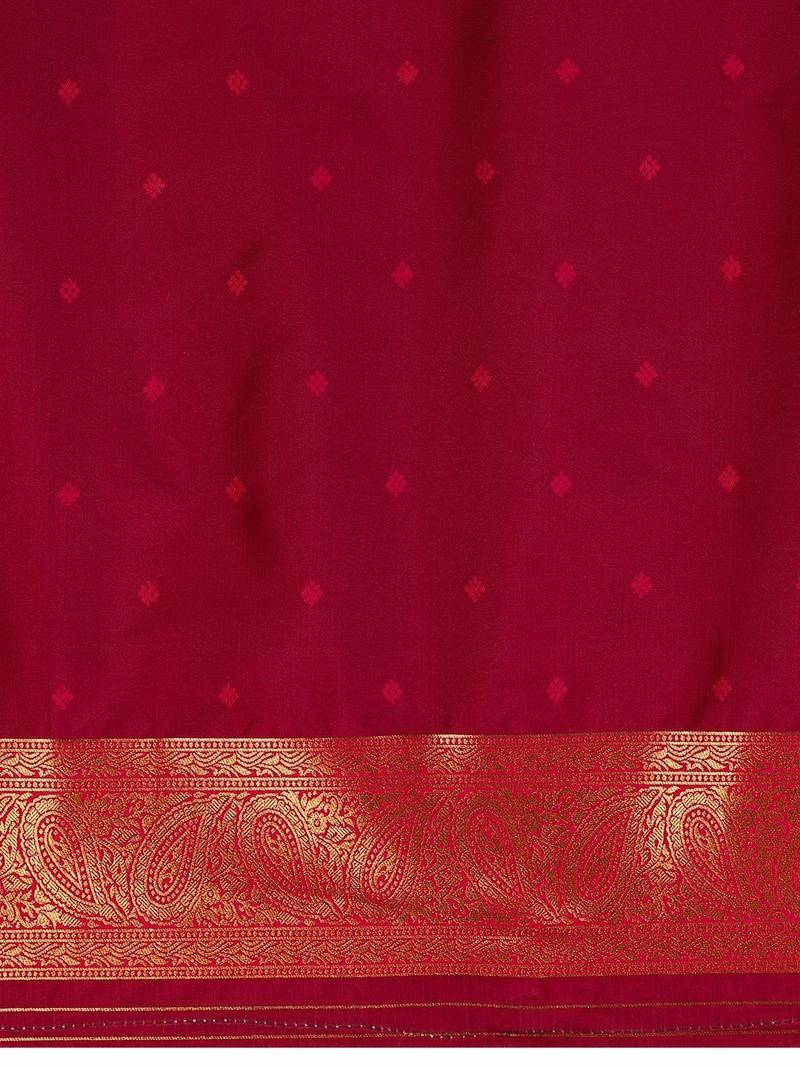 Green sangria woven design paithani saree with unstitched blouse
