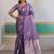 Lavender ethnic motifs woven design zari satin banarasi saree