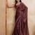 Coffee embroidered angara saree with unstitched blouse