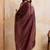 Coffee embroidered angara saree with unstitched blouse
