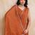 Rust embroidered saree with unstitched blouse