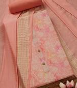 botanical printed chanderi unstitched dress material