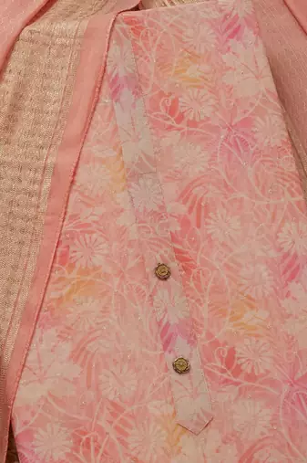 botanical printed chanderi unstitched dress material