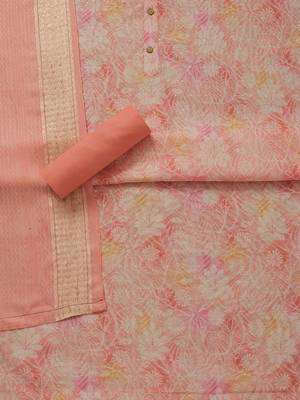 botanical printed chanderi unstitched dress material 3