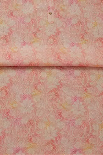 botanical printed chanderi unstitched dress material
