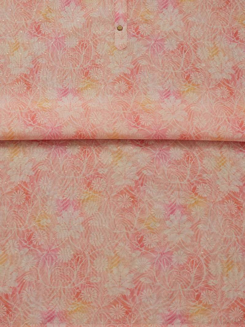 botanical printed chanderi unstitched dress material