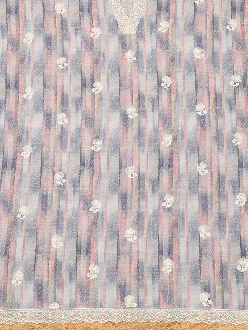 printed linen unstitched dress material