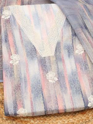 printed linen unstitched dress material 5