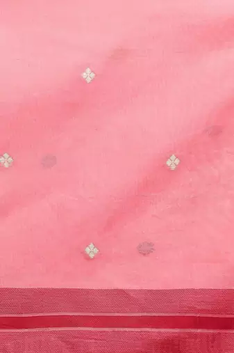 Pink woven design saree with blouse