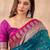 Teal woven design banarasi sarees with unstitched blouse