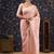 Pink pure linen woven design  banarasi saree with blouse piece