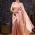 Pink pure linen woven design  banarasi saree with blouse piece
