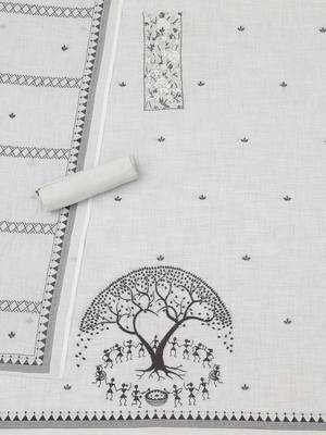 printed linen unstitched dress material 2