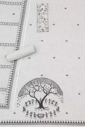 printed linen unstitched dress material