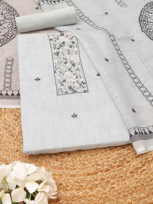 printed linen unstitched dress material 4