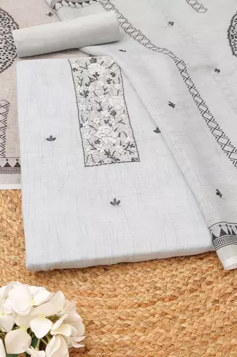 printed linen unstitched dress material