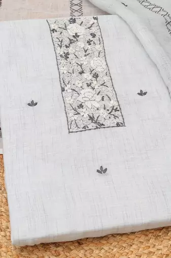 printed linen unstitched dress material