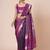 Navy blue woven design pochampally saree with blouse piece