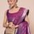 Navy blue woven design pochampally saree with blouse piece