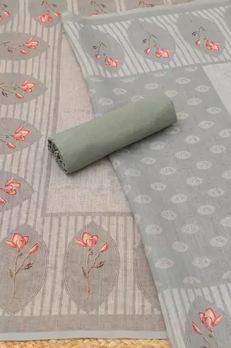 printed linen unstitched dress material