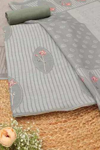 printed linen unstitched dress material