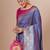 Lavender woven design banarasi saree with blouse piece