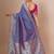 Lavender woven design banarasi saree with blouse piece