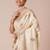 Cream bagh woven design banarasi saree with blouse piece