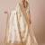 Cream bagh woven design banarasi saree with blouse piece