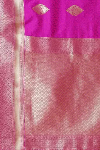 Pink woven design zari banarasi saree