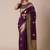 Purple woven design banarasi saree with blouse piece