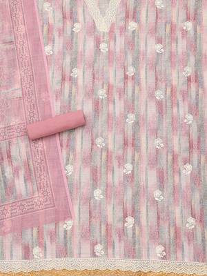 printed linen unstitched dress material 3