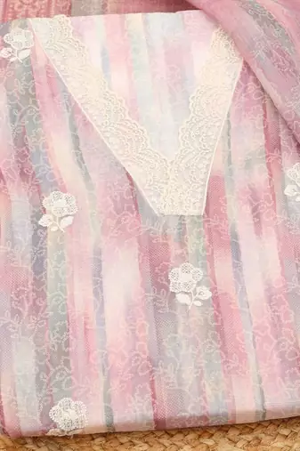 printed linen unstitched dress material