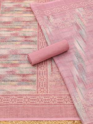 printed linen unstitched dress material 5