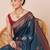 Teal women ethnic motifs woven design banarasi saree