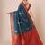 Teal women ethnic motifs woven design banarasi saree