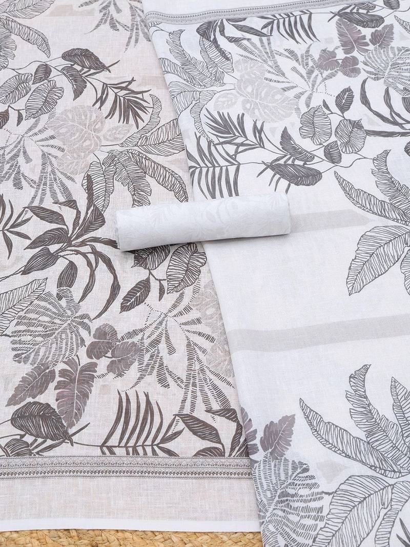 printed linen unstitched dress material