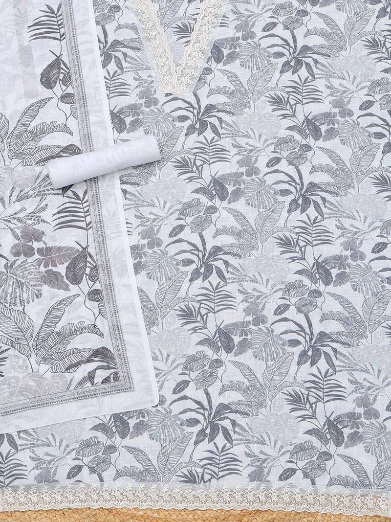 printed linen unstitched dress material