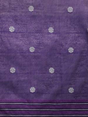 Purple woven design saree with blouse 5