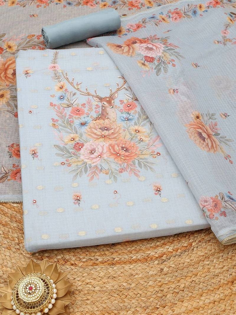 printed unstitched dress material