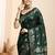 Green woven design kanjeevaram saree with blouse piece