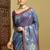 Blue ethnic motifs woven design zar kanjeevaram saree