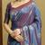 Blue ethnic motifs woven design zar kanjeevaram saree