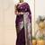 Purple woven design kanjeevaram saree with blouse piece