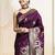 Purple woven design kanjeevaram saree with blouse piece