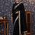Black embroidered border detail saree with blouse piece