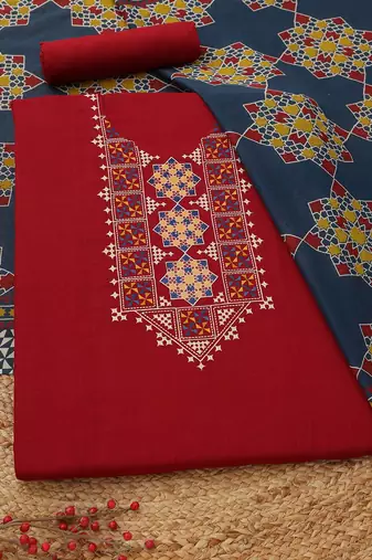 embroidered viscose rayon unstitched dress material