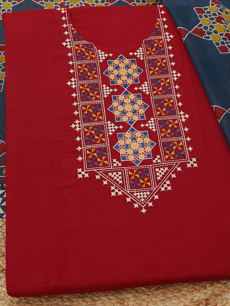 embroidered viscose rayon unstitched dress material