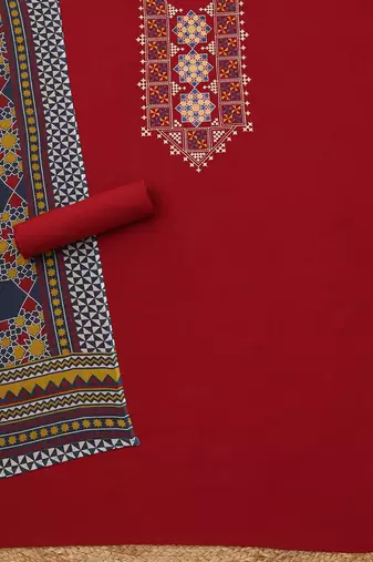 embroidered viscose rayon unstitched dress material