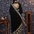 Black embroidered border detail saree with blouse piece